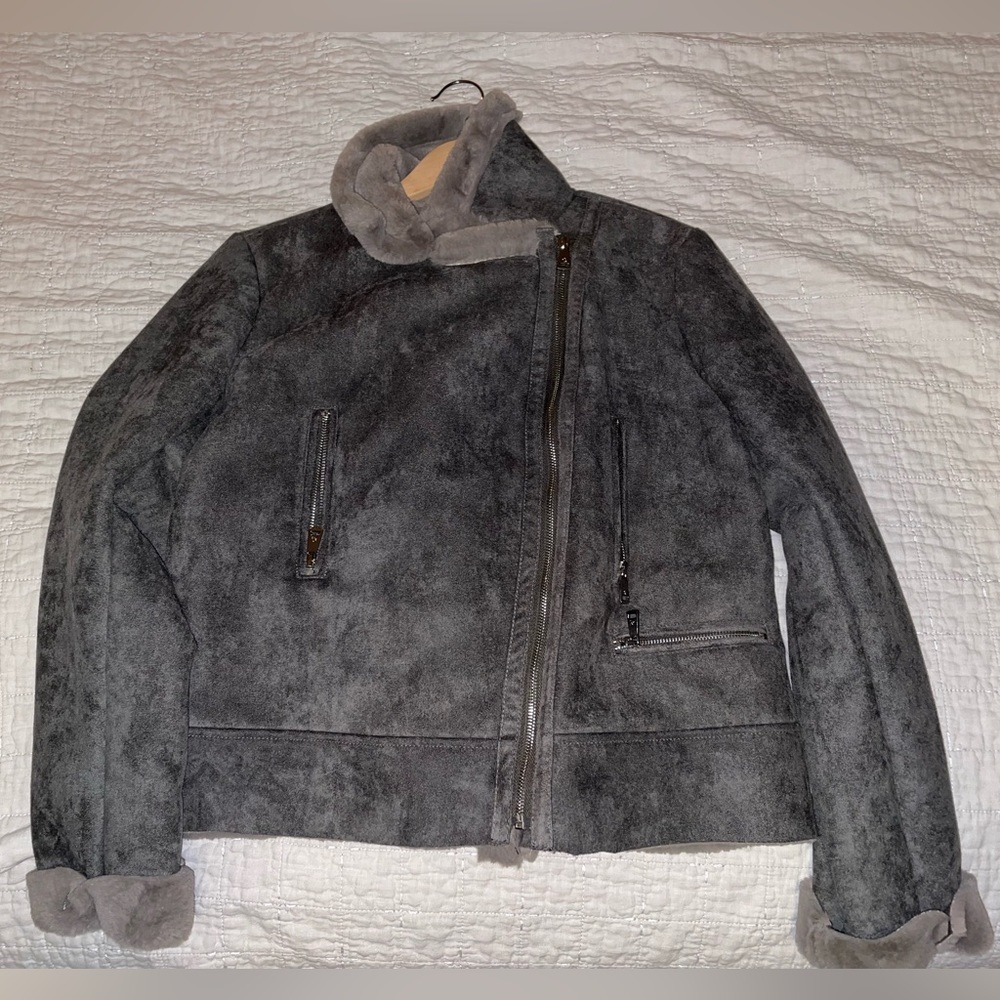 Women's Faux-Shearling Moto Coat